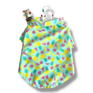 NWT Doggie Hawaiian Collared Shirt All Over Fruit Print Multiple Sizes